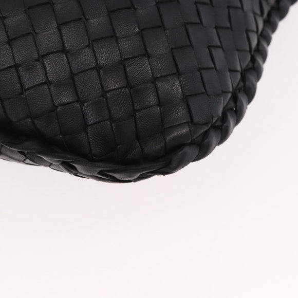 BOTTEGA VENETA INTRECCIATO Bag Leather Black Gold 115653 Auth yk20620SAV