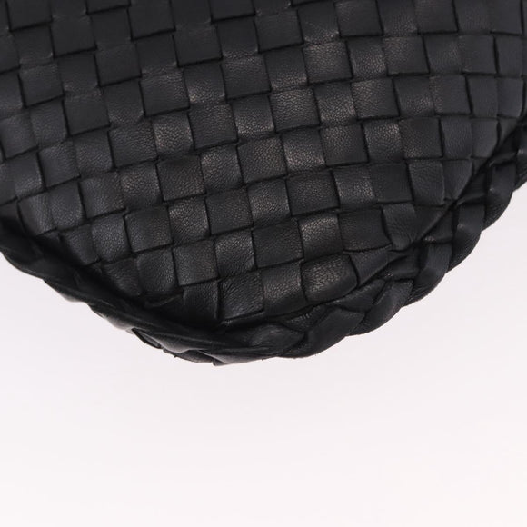 BOTTEGA VENETA INTRECCIATO Bag Leather Black Gold 115653 Auth yk20620SAV