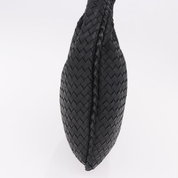 BOTTEGA VENETA INTRECCIATO Bag Leather Black Gold 115653 Auth yk20620SAV