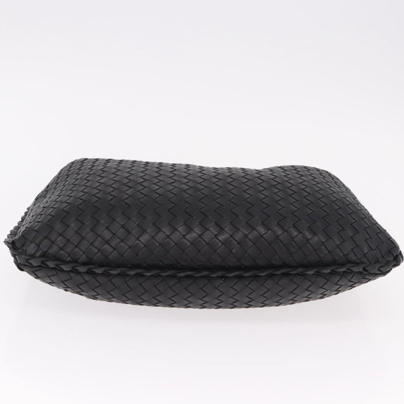 BOTTEGA VENETA INTRECCIATO Bag Leather Black Gold 115653 Auth yk20620SAV