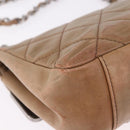 CHANEL Matelasse Chain Hand Bag Lamb Skin Brown Silver CC Auth yk20623A-16