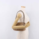 CHANEL Matelasse Chain Hand Bag Lamb Skin Brown Silver CC Auth yk20623A-24