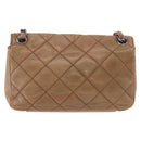 CHANEL Matelasse Chain Hand Bag Lamb Skin Brown Silver CC Auth yk20623A-2