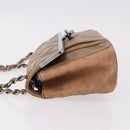CHANEL Matelasse Chain Hand Bag Lamb Skin Brown Silver CC Auth yk20623A-5
