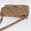 CHANEL Matelasse Chain Hand Bag Lamb Skin Brown Silver CC Auth yk20623A-7