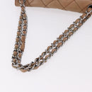 CHANEL Matelasse Chain Hand Bag Lamb Skin Brown Silver CC Auth yk20623A-8