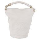 CHANEL COCO Mark Shoulder Bag Leather White Black CC Auth yk20624SAV-1