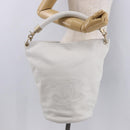 CHANEL COCO Mark Shoulder Bag Leather White Black CC Auth yk20624SAV-22