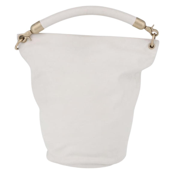 CHANEL COCO Mark Shoulder Bag Leather White Black CC Auth yk20624SAV