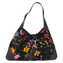 GUCCI Jackie Flora Shoulder Bag Canvas Black Gold 153029 Auth yk20625SAV-13