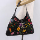 GUCCI Jackie Flora Shoulder Bag Canvas Black Gold 153029 Auth yk20625SAV-22