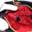 Christian Dior Canage Hand Bag Lamb Skin Black Gold Auth yk20628SAM-22