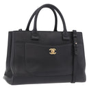 CHANEL Neo Executive Tote Bag Caviar Skin 2way Black Gold CC Auth yk20629SAM-1