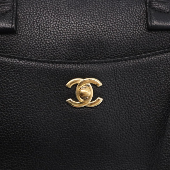 CHANEL Neo Executive Tote Bag Caviar Skin 2way Black Gold CC Auth yk20629SAM