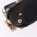 GUCCI GG Canvas Bamboo Chain Horsebit Hand Bag Black Gold 129497 Auth yk20630SAM-13