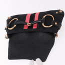 GUCCI GG Canvas Bamboo Chain Horsebit Hand Bag Black Gold 129497 Auth yk20630SAM-16
