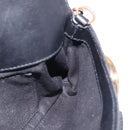 GUCCI GG Canvas Bamboo Chain Horsebit Hand Bag Black Gold 129497 Auth yk20630SAM-19