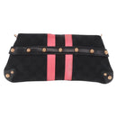 GUCCI GG Canvas Bamboo Chain Horsebit Hand Bag Black Gold 129497 Auth yk20630SAM-3