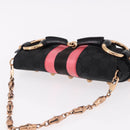GUCCI GG Canvas Bamboo Chain Horsebit Hand Bag Black Gold 129497 Auth yk20630SAM-7