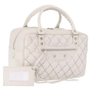 BALENCIAGA The Matelasse Hand Bag Leather White Silver 168031 Auth yk20631V-1