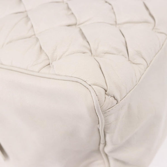 BALENCIAGA The Matelasse Hand Bag Leather White Silver 168031 Auth yk20631V
