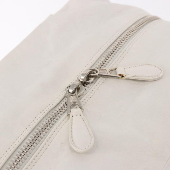 BALENCIAGA The Matelasse Hand Bag Leather White Silver 168031 Auth yk20631V