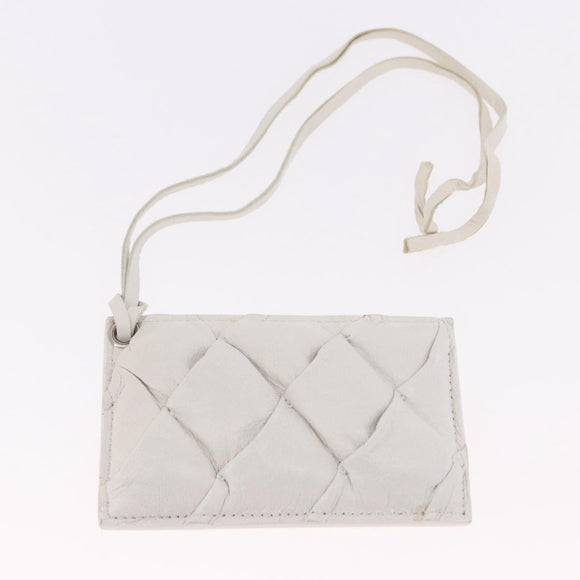 BALENCIAGA The Matelasse Hand Bag Leather White Silver 168031 Auth yk20631V