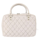 BALENCIAGA The Matelasse Hand Bag Leather White Silver 168031 Auth yk20631V-2