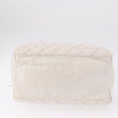 BALENCIAGA The Matelasse Hand Bag Leather White Silver 168031 Auth yk20631V-5