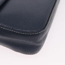 FENDI Mamma Baguette Shoulder Bag Leather Navy Gold Auth yk20632SAM-8