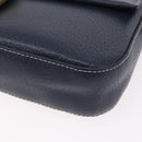 FENDI Mamma Baguette Shoulder Bag Leather Navy Gold Auth yk20632SAM-15