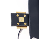 FENDI Mamma Baguette Shoulder Bag Leather Navy Gold Auth yk20632SAM-20