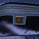 FENDI Mamma Baguette Shoulder Bag Leather Navy Gold Auth yk20632SAM-21