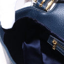 FENDI Mamma Baguette Shoulder Bag Leather Navy Gold Auth yk20632SAM-23