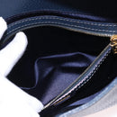 FENDI Mamma Baguette Shoulder Bag Leather Navy Gold Auth yk20632SAM-25