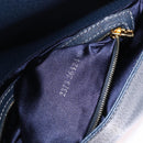 FENDI Mamma Baguette Shoulder Bag Leather Navy Gold Auth yk20632SAM-11