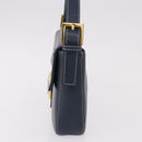 FENDI Mamma Baguette Shoulder Bag Leather Navy Gold Auth yk20632SAM-3