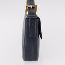 FENDI Mamma Baguette Shoulder Bag Leather Navy Gold Auth yk20632SAM-4