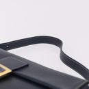 FENDI Mamma Baguette Shoulder Bag Leather Navy Gold Auth yk20632SAM-14