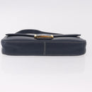 FENDI Mamma Baguette Shoulder Bag Leather Navy Gold Auth yk20632SAM-5