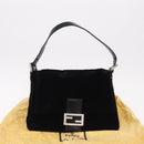 FENDI Mamma Baguette Shoulder Bag Velor Black Silver Auth yk20633SAM-12