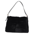 FENDI Mamma Baguette Shoulder Bag Velor Black Silver Auth yk20633SAM-2