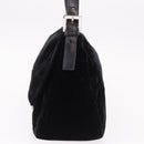 FENDI Mamma Baguette Shoulder Bag Velor Black Silver Auth yk20633SAM-3