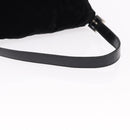 FENDI Mamma Baguette Shoulder Bag Velor Black Silver Auth yk20633SAM-7