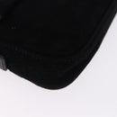 FENDI Mamma Baguette Shoulder Bag Suede Black Gold Tone Auth yk20635SAM-9