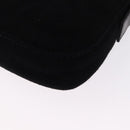 FENDI Mamma Baguette Shoulder Bag Suede Black Gold Tone Auth yk20635SAM-14
