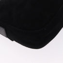 FENDI Mamma Baguette Shoulder Bag Suede Black Gold Tone Auth yk20635SAM-15