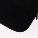 FENDI Mamma Baguette Shoulder Bag Suede Black Gold Tone Auth yk20635SAM-16