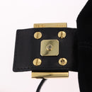 FENDI Mamma Baguette Shoulder Bag Suede Black Gold Tone Auth yk20635SAM-19
