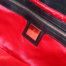 FENDI Mamma Baguette Shoulder Bag Suede Black Gold Tone Auth yk20635SAM-21